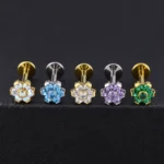 Labret Dalia (16G - 8mm) - Titanio G.I. – Piercing Colombia