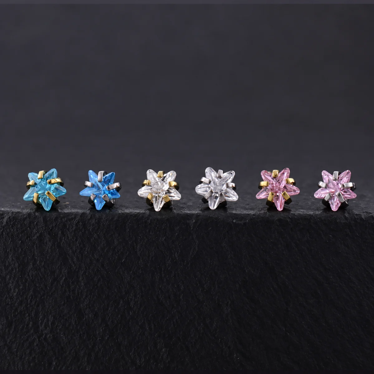 labret-estrella-circon-titanio Labret Estrella Circón (16G - 8mm) - Titanio G.I. – Piercing Colombia