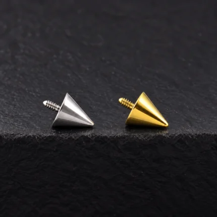 Tops de punta cónica de 4 mm en titanio plateado y dorado