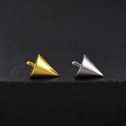 Tops de punta cónica de 5 mm en titanio dorado y plateado