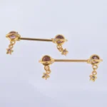 Par Pezoneras Cosmic Planet (16G – 16mm) – Acero Quirúrgico – Piercing Colombia