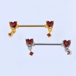 Par Pezoneras Crimson (16G – 16mm) – Acero Quirúrgico – Piercing Colombia
