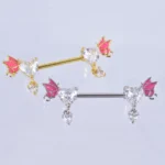 Par Pezoneras Flutter Heart (14G – 16mm) – Acero Quirúrgico – Piercing Colombia