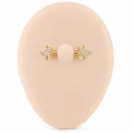 Par Pezoneras Loto (14G – 14mm) – Acero Quirúrgico – Piercing Colombia